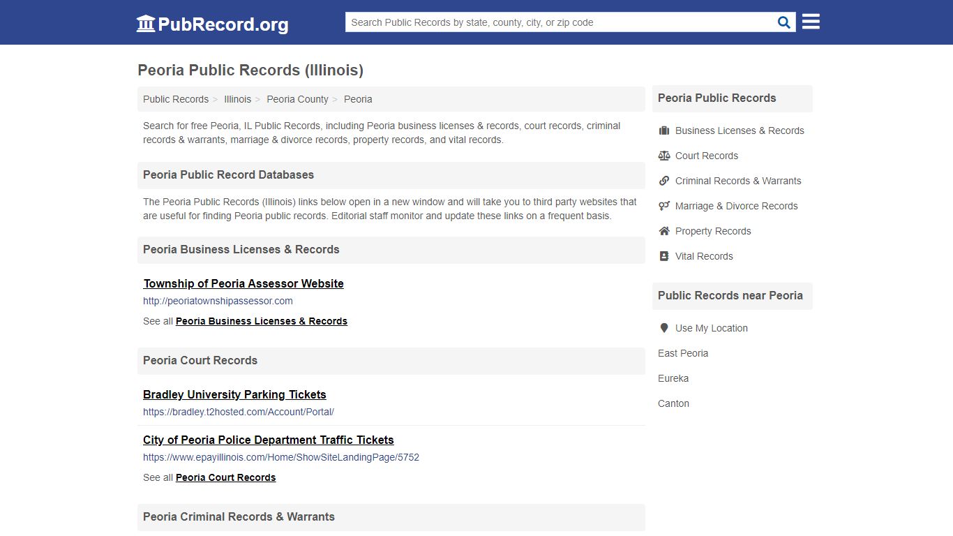 Free Peoria Public Records (Illinois Public Records)